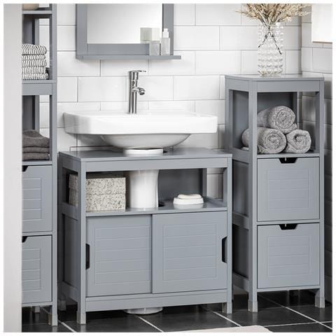 Mobile Sottolavabo Con Ante Scorrevoli 60x30x60cm Frg128-ii-sg - Foto 13