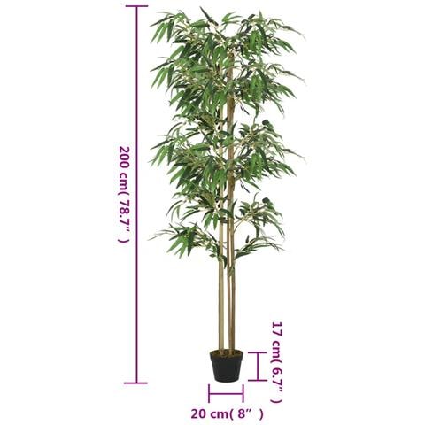 Albero Bambù Artificiale 1520 Foglie 200 Cm Verde - Foto 7