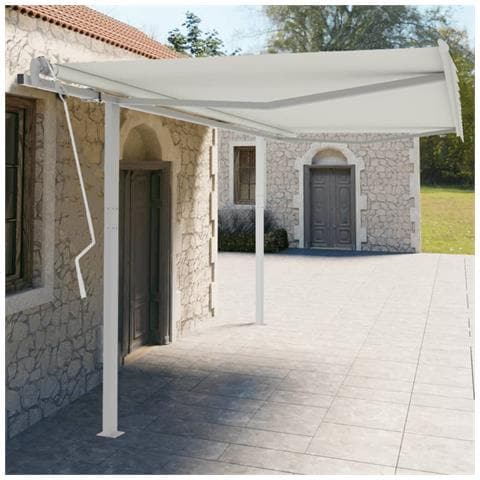 Set Pali Per Tenda Da Sole Bianco 450x245 Cm Ferro - Foto 1