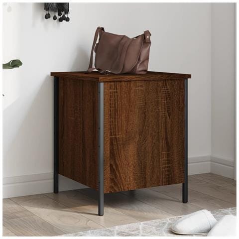 Panca Portaoggetti Rovere Marrone 40x42,5x50 Legno Multistrato - Foto 1