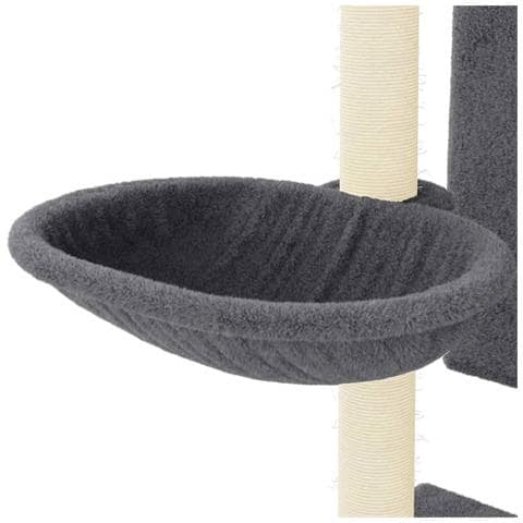 Albero Per Gatti Con Tiragraffi In Sisal Grigio Scuro 130,5 Cm - Foto 6