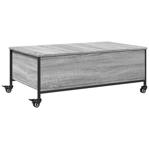 Tavolino Con Ruote Grigio Sonoma 91x55x34 Cm Legno Multistrato - Foto 2