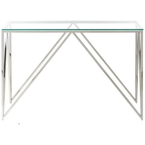 Tavolino Consolle Weso Vetro Temperato Argento - Foto 2