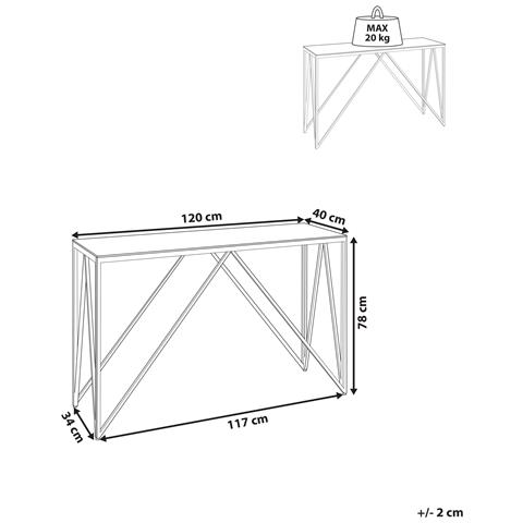 Tavolino Consolle Weso Vetro Temperato Argento - Foto 8