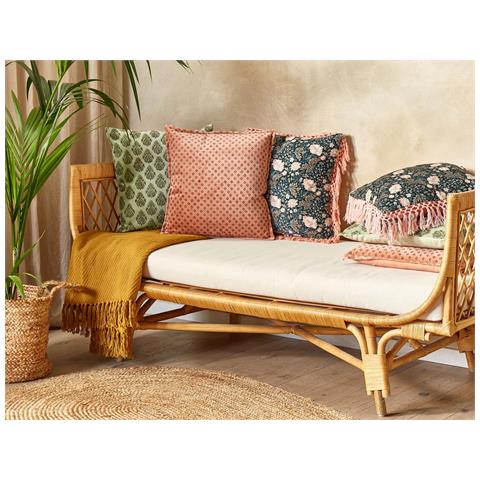 Cuscino Decorativo Rhodocoma Cotone 45 X 45 Cm Geometrico Stampa A Blocchi Rosa - Foto 1