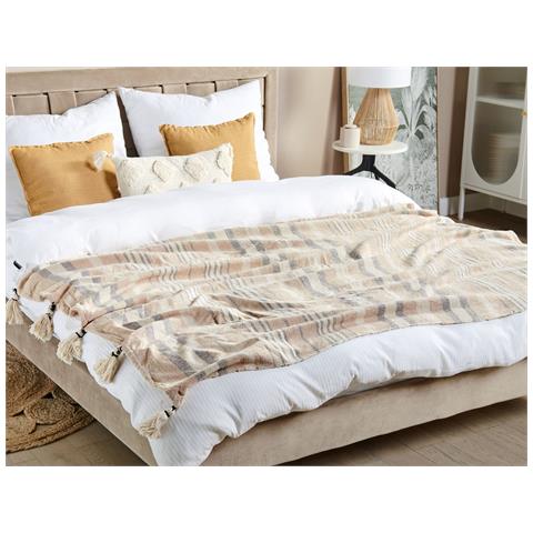 Coperta Yarseli Cotone 130 X 170 Cm Beige - Foto 1