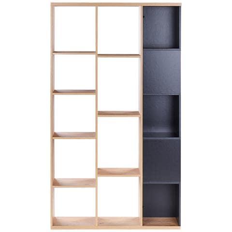 Libreria Legno Chiaro E Nero Bangor - Foto 2