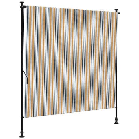 Tenda A Rullo Esterno Gialla E Bianca 150x270cm Tessuto Acciaio - Foto 1