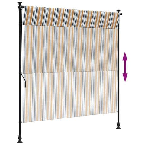 Tenda A Rullo Esterno Gialla E Bianca 150x270cm Tessuto Acciaio - Foto 9