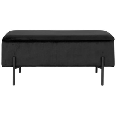 Panca Con Portaoggetti Watford - Nero - Poliestere - 36,5x95x46 Cm - Foto 1