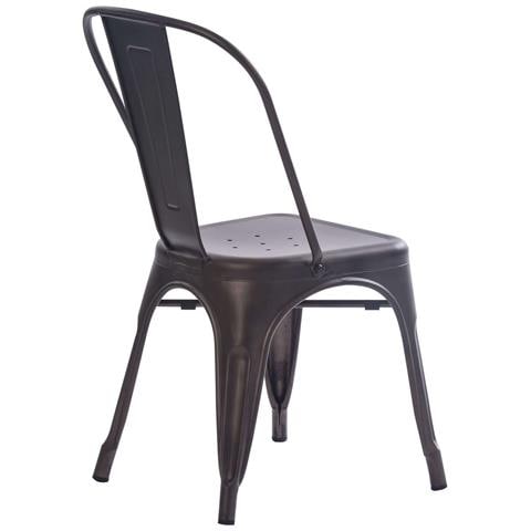 Sedia Impilabile In Acciaio Stile Industriale Moderno Industrial Style Dark - Foto 2