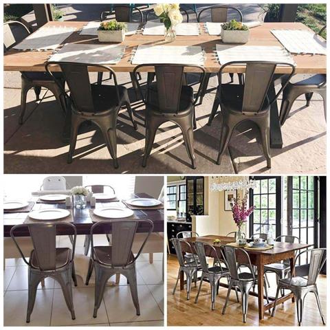Sedia Impilabile In Acciaio Stile Industriale Moderno Industrial Style Dark - Foto 8