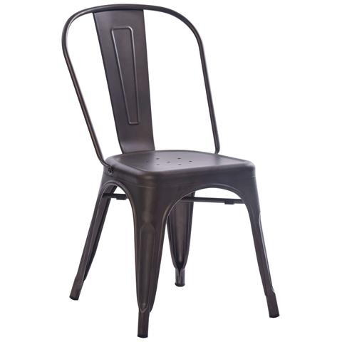 Sedia Impilabile In Acciaio Stile Industriale Moderno Industrial Style Dark - Foto 1