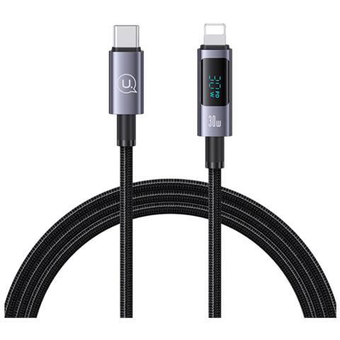 Cavo 30w Usb-c A Lightning 1.2m Modello Display Sf Con Schermo Led, Nero - Foto 1