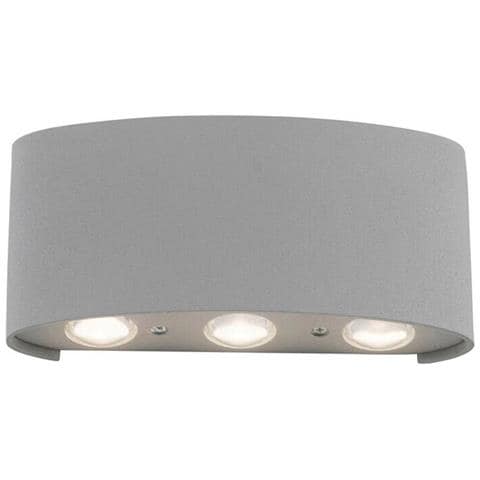 Applique Led Luce Bianca Faretto 16 W Lampada Da Parete 6 Cob Ip65 Grigio Es68gf - Foto 2
