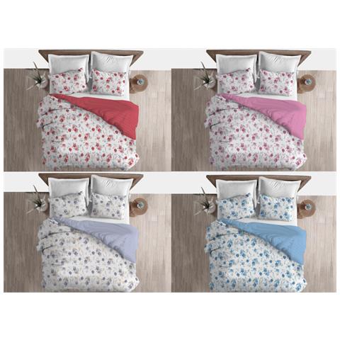 Copripiumino Sacco Piumone 100% Cotone Linea 3027 Fiori Sanderson Matrimoniale Azzurro - Foto 2