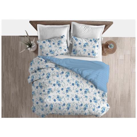 Copripiumino Sacco Piumone 100% Cotone Linea 3027 Fiori Sanderson Matrimoniale Azzurro - Foto 1