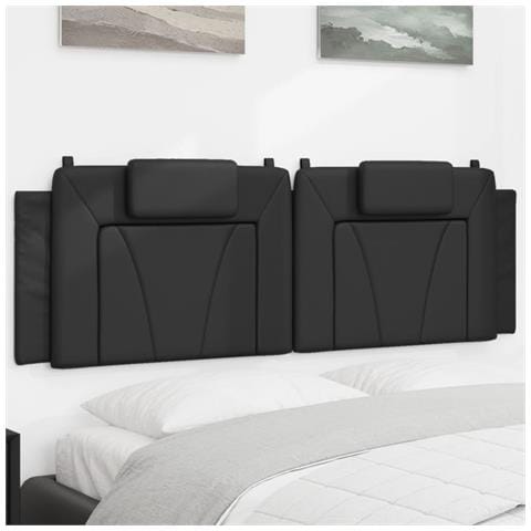Cuscino Testiera Nero 160 Cm In Similpelle - Foto 1