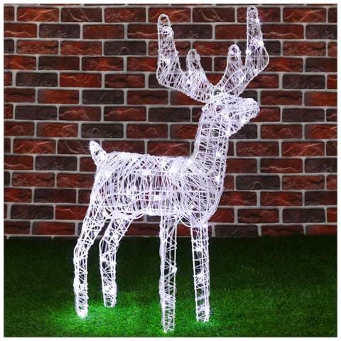 Renna Natalizia Luminosa Per Esterno 80 Led Bianco Freddo Addobbi 3d Natale - Foto 1