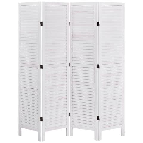 Paravento Avenes 170 X 163 Cm Bianco Sporco Legno - Foto 2
