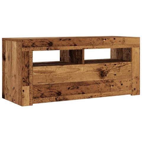 Mobile Porta TV con LED Legno Antico 90x35x40 cm Multistrato - Foto 10