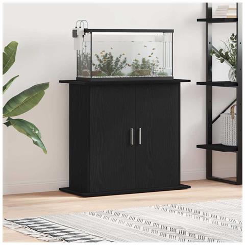 Supporto per Acquario 81x36x73 cm Legno Multistrato Rovere Nero - Foto 1