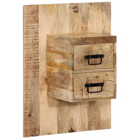 Comodino 60x32x80 Cm In Legno Grezzo Massello Di Mango - Foto 1