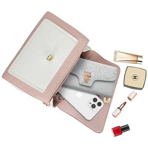 Borsa A Tracolla Da Donna In Similpelle, Rosa - Foto 5