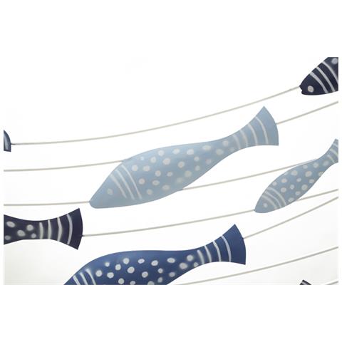 Decorazione In Metallo E Legno Pesce 8 - Multicolore - Metallo - 96,5x1,5x61 Cm - Foto 2