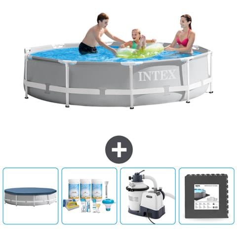 Piscina Fuori Terra - In Giro - 305x305x76 Cm - Grigio - Include Accessori Coordinati Cb61 - Foto 1