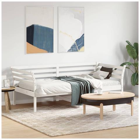 Lusso Casadino - Dormeuse Senza Materasso Bianco 75x190 Cm In Legno Di Pino - Foto 2