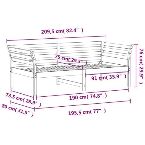 Lusso Casadino - Dormeuse Senza Materasso Bianco 75x190 Cm In Legno Di Pino - Foto 8