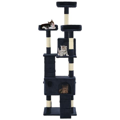 Lusso Casadino - Albero Per Gatti Con Tiragraffi In Sisal 170 Cm Blu - Foto 1