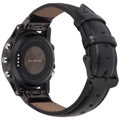 Cinturino Per Orologio In Vera Pelle Per Garmin Fenix 7s/6s/5s - Sgancio Rapido Black 22 Mm - Foto 1