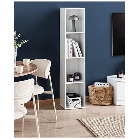 Libreria A 4 Ripiani Winnipeg 143 Cm Bianco - Foto 1