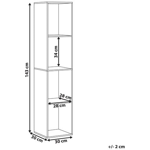 Libreria A 4 Ripiani Winnipeg 143 Cm Bianco - Foto 6