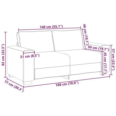 Divano Divanetto Grigio Scuro 140 cm Tessuto di Velluto a Coste - Foto 9