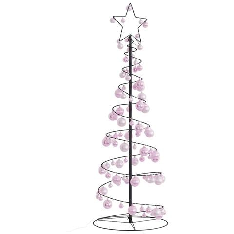 Albero di Natale a LED con Palline 100 LED Bianco Caldo 150 cm - Foto 1