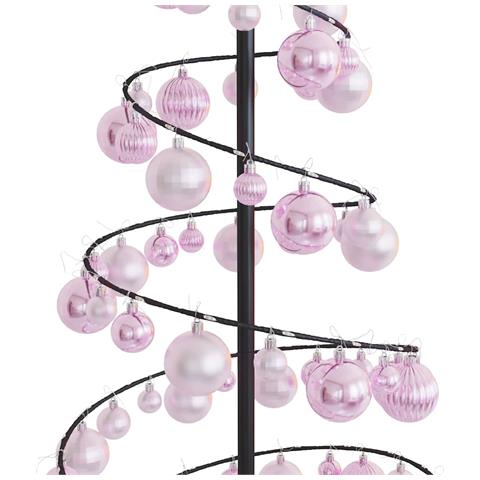 Albero di Natale a LED con Palline 100 LED Bianco Caldo 150 cm - Foto 8