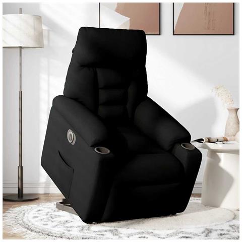 Poltrona Alzapersona Reclinabile Elettrica Nera in Tessuto - Foto 2