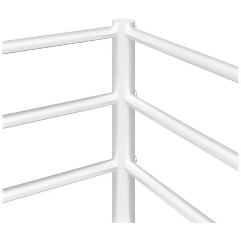 Letto a Castello senza Materasso Bianco 107x203 cm in Acciaio - Foto 9