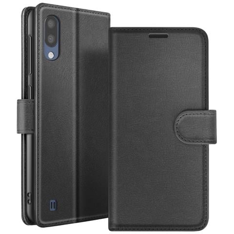 Custodia A Portafoglio Per Galaxy M10 Con Funzione Supporto E Linguetta Magnetica, Nero - Foto 1