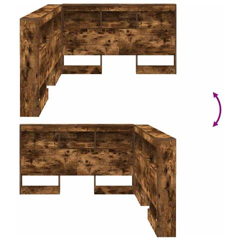 Testata contenitore Rovere fumo 120 cm Legno multistrato - Foto 9