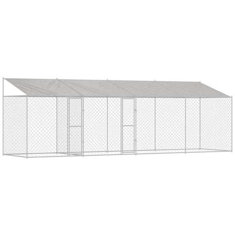 Gabbia per cani Argento 800 x 200 x 256 cm Acciaio zincato - Foto 1