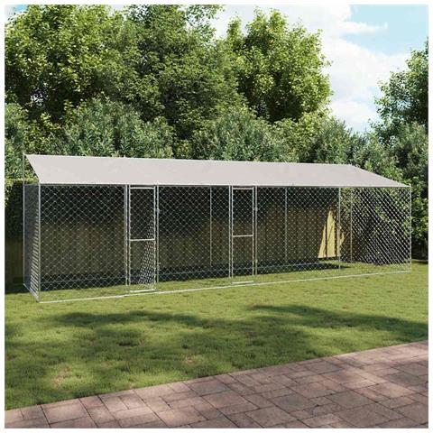 Gabbia per cani Argento 800 x 200 x 256 cm Acciaio zincato - Foto 2