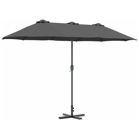 Ombrello da giardino Antracite 370 x 197 x 239 cm - Foto 1
