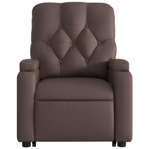 Poltrona Alzapersona Reclinabile Massaggio Marrone Similpelle - Foto 9