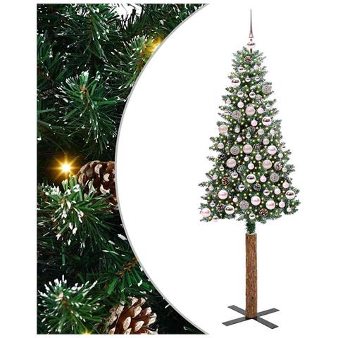 Albero di Natale snodato con 300 LED con supporto Verde 180 cm - Foto 1
