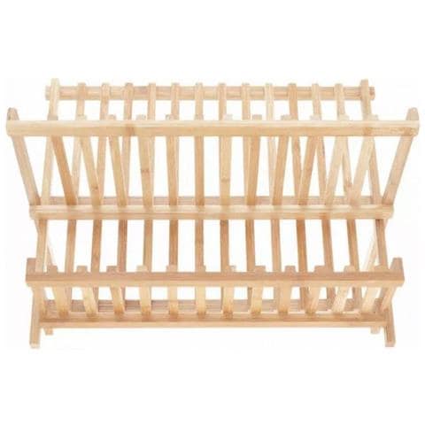 Scolapiatti Kinghoff KH-1631 in bambù - Design pieghevole a due livelli - Foto 4