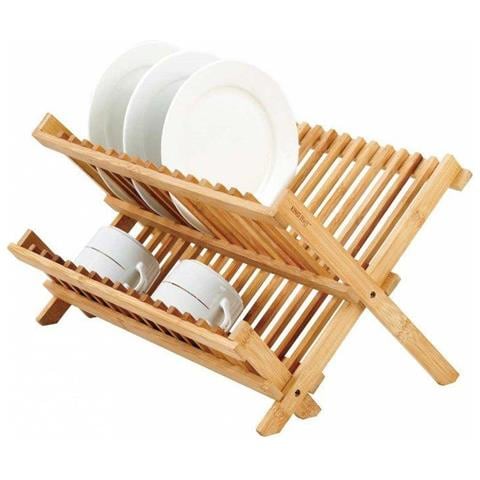 Scolapiatti Kinghoff KH-1631 in bambù - Design pieghevole a due livelli - Foto 1